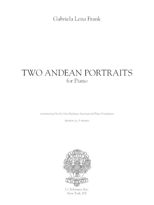 Two Andean Portraits for piano - Digital (Not Printable)