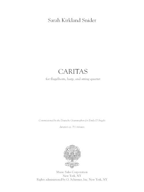 Caritas for flugelhorn, harp, and string quartet