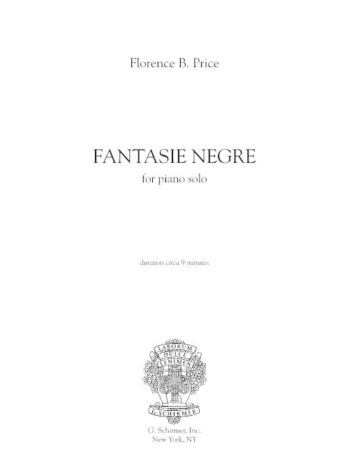 Fantasie nègre No. 1 in E Minor