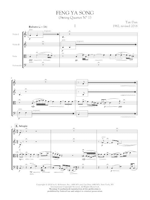 Feng Ya Song (String Quartet No. 1)