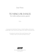 To Sing or Dance (for violin and percussion quartet)