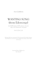 Wanting Song (from Edensongs) for soloists, chorus, oboe, piano