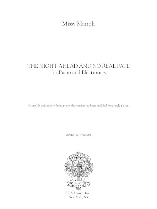 The Night Ahead and No Real Fate (for piano) - Digital (Not Printable)