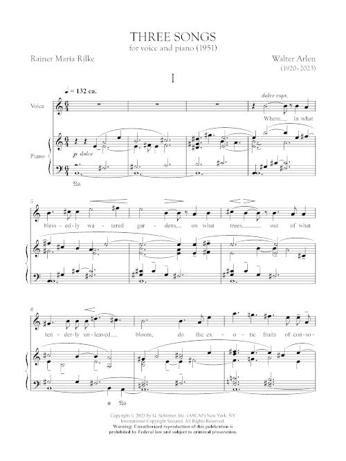 Three Songs from Le Tombeau de Gabriel Fauré (for voice and piano)