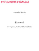 Farewell (for soprano, violin, piano) - Digital (Not Printable)