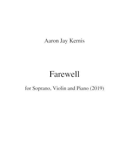 Farewell (for soprano, violin, piano)