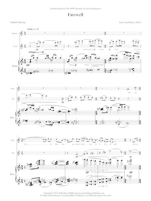 Farewell (for soprano, violin, piano)