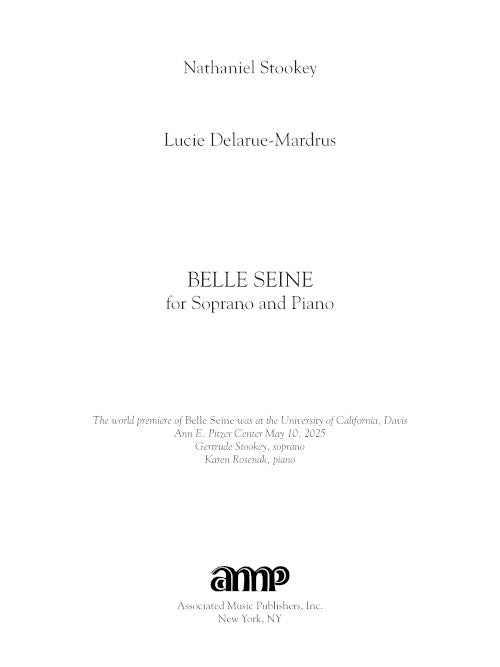 Belle Seine (for soprano and piano) - Digital (Not Printable)