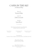 Cabin in the Sky vocal score