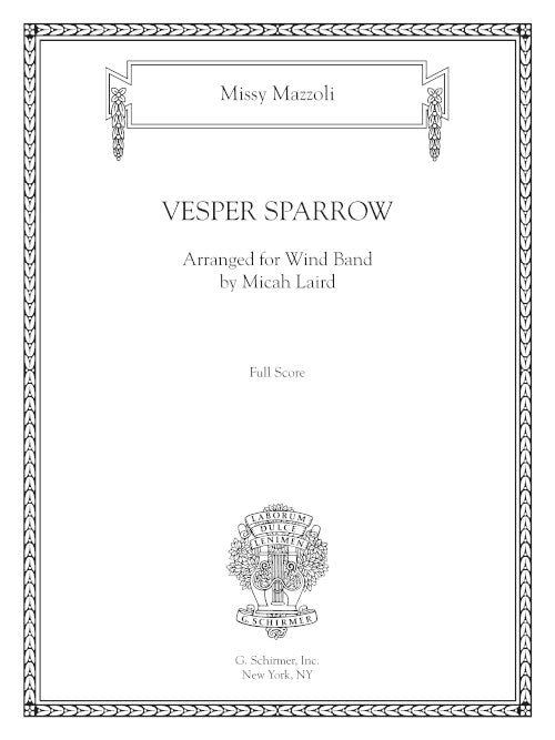 Vesper Sparrow, for wind band - set