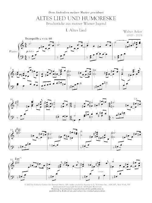 Altes Lied und Humoreske - Digital (Not Printable)