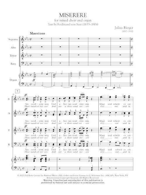 Miserere (SATB Chorus and organ)