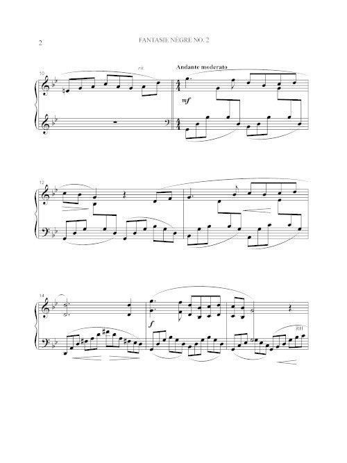Fantasie nègre No. 2 in G Minor - Digital (Not Printable)