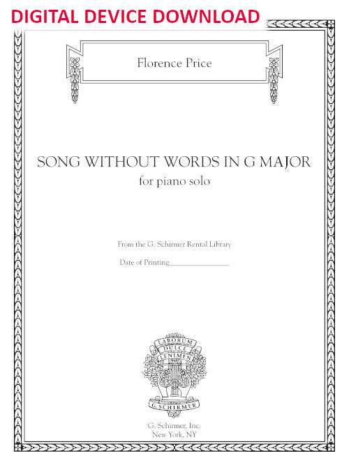 Song Without Words in G Major (Pleading) - Digital (Not Printable)