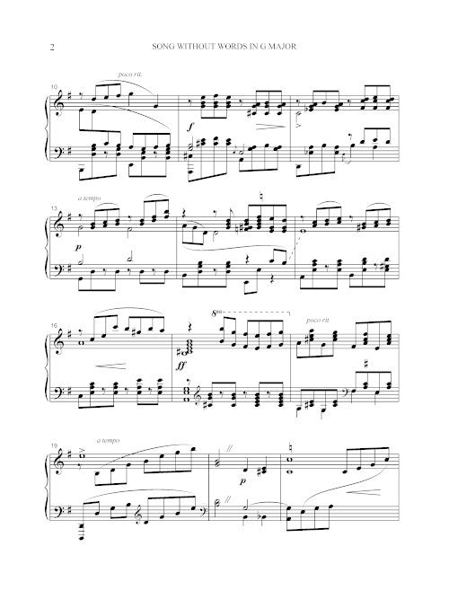 Song Without Words in G Major (Pleading) - Digital (Not Printable)