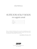 Suite for Solo Violin, on soggetti cavati