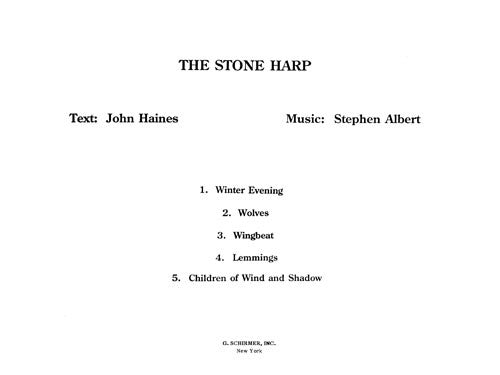 Stone Harp, for solo tenor and ensemble