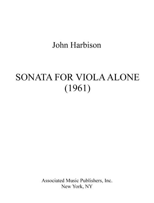 Sonata for Viola Alone