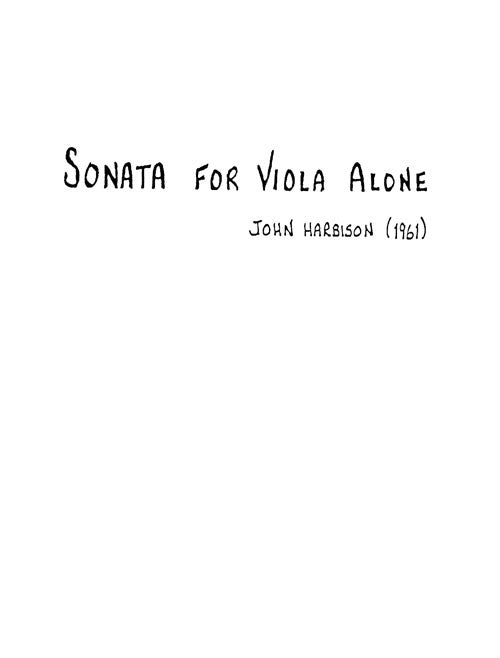 Sonata for Viola Alone