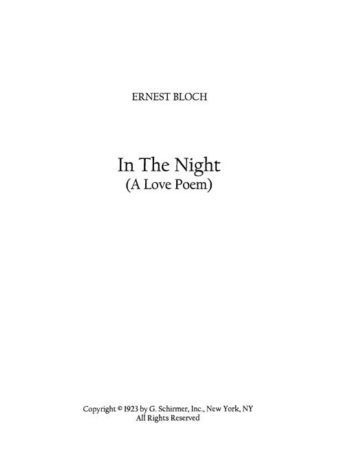 In the Night (for piano)