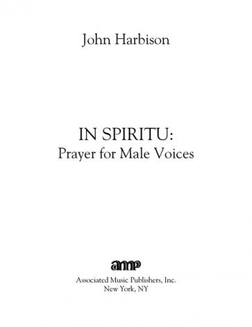 In Spiritu: Prayer for Male Voices