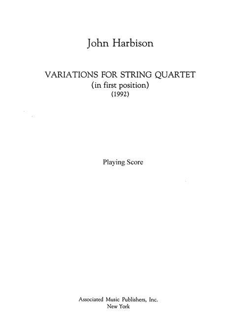 Variations for String Quartet (in First Position)