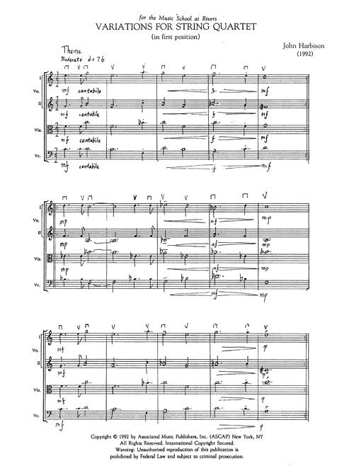 Variations for String Quartet (in First Position)