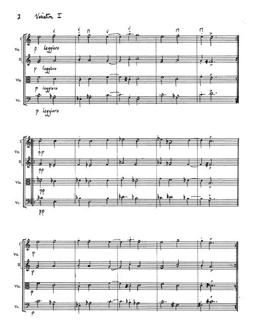 Variations for String Quartet (in First Position)