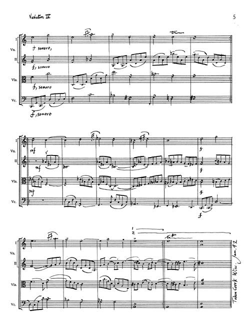 Variations for String Quartet (in First Position)