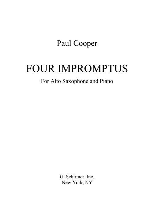 Four Impromptus for Saxophone and Piano