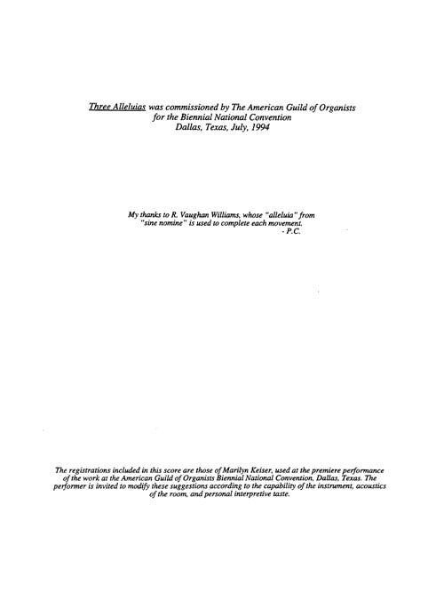 Three Alleluias for solo organ