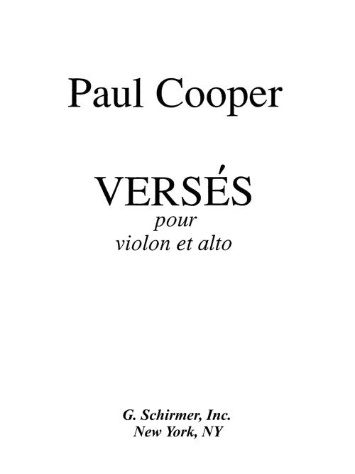 Verses for Violin and Viola
