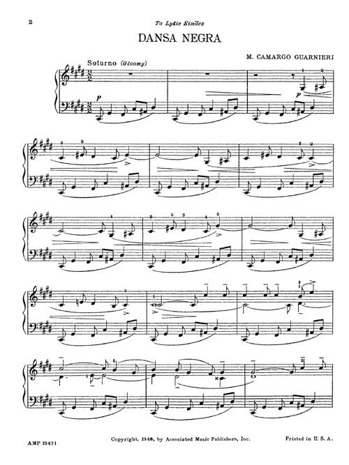 Dansa Negra - for Solo Piano