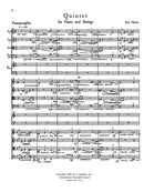 Quintet, for Piano and Strings