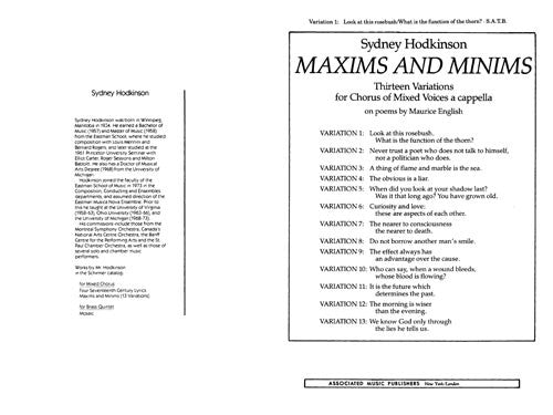 Maxims and Minims, variation 1: Look at this rosebush