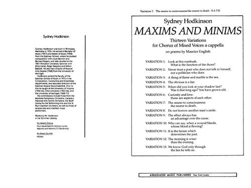 Maxims and Minims, variation 7: The nearer to consciousness the nearer to death