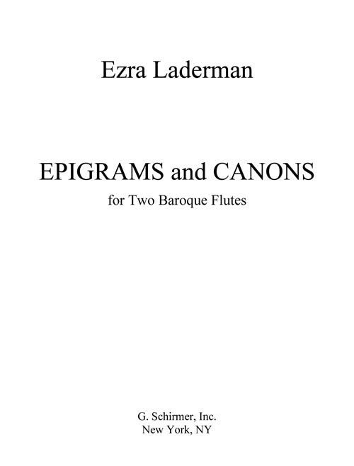 Epigrams and Canons