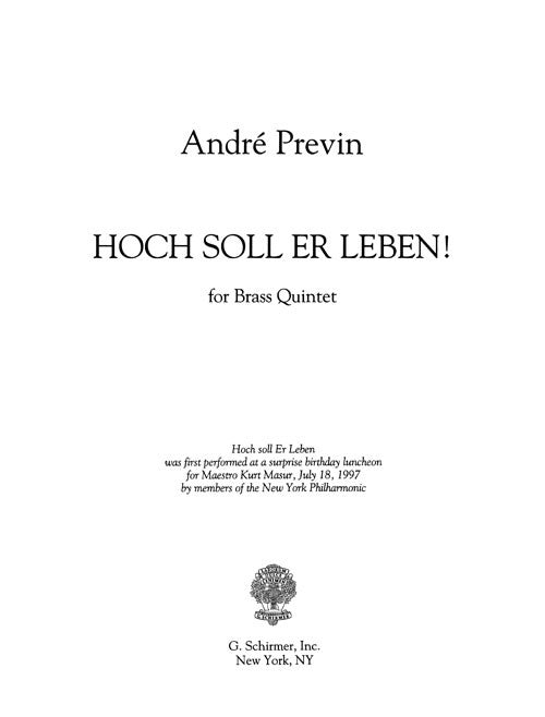 Hoch Soll Er Leben