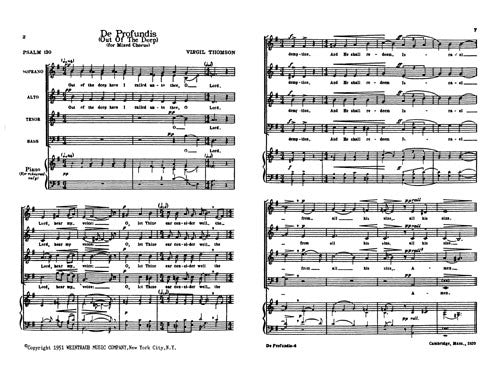 De Profundis, for mixed chorus
