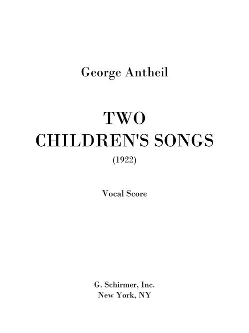Two Children's Songs
