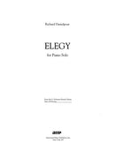 Elegy (for Solo Piano)