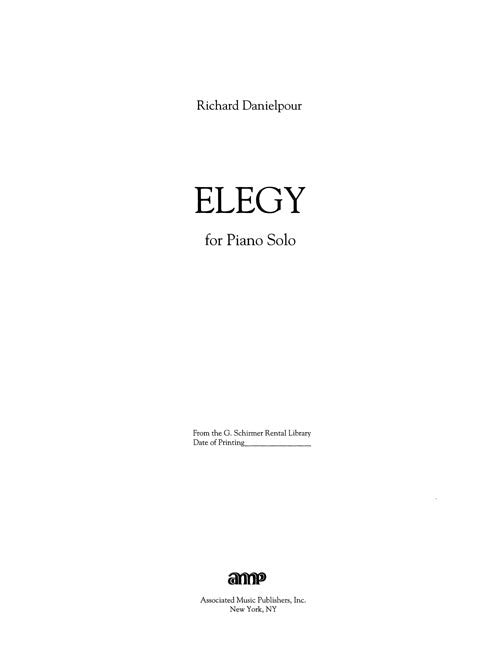 Elegy (for Solo Piano)