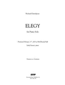 Elegy (for Solo Piano)