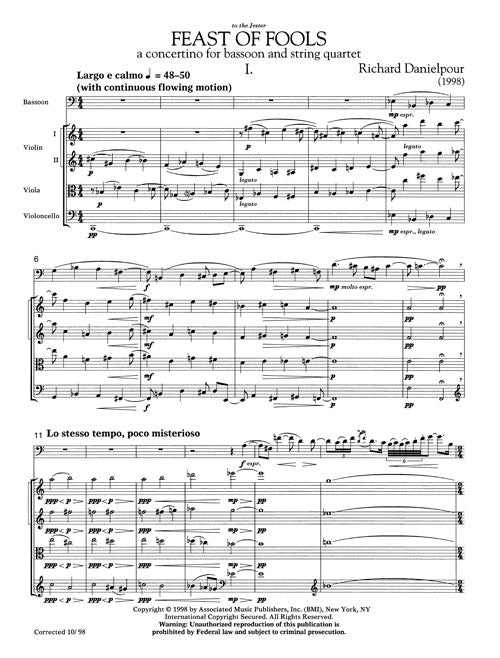 Feast of Fools - Concertino for Bassoon and String Quartet