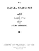 Aria in the Classic Style - for Harp and Strings (solo part)