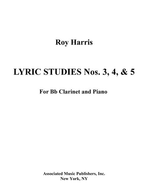 Lyric Studies Nos. 3, 4, and 5 for Clarinet