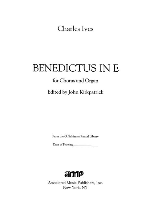 Benedictus in E - “Blessed be the Lord God of Israel”