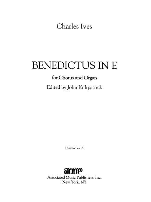 Benedictus in E - “Blessed be the Lord God of Israel”