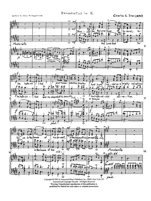 Benedictus in E - “Blessed be the Lord God of Israel”