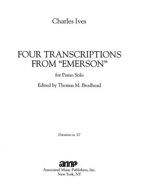 Four Transcriptions from ‘Emerson’